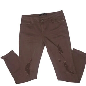 NWOT Angel Kiss Women's Mauve‎ Ankle Skinny Mid-Rise Ripped Jeans Juniors Size 5